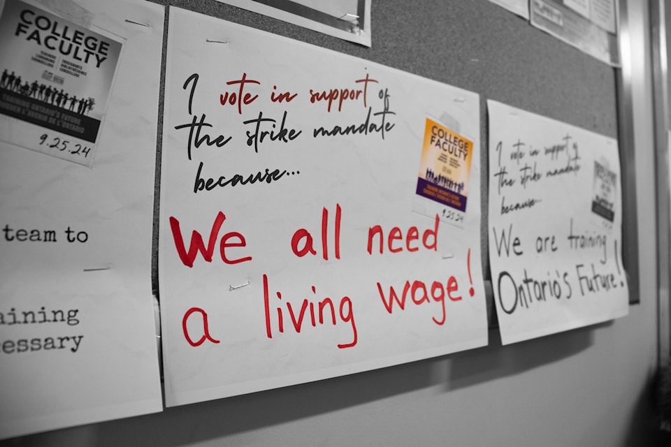 Posters calling for strike support