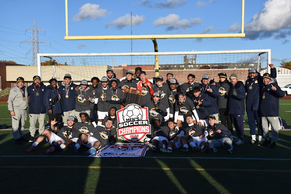 Humber’s men's soccer team group picture. 